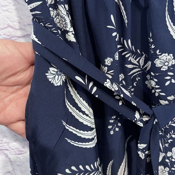 VFShow Size XXL Blue Floral Print Smoked Off The Shoulder Boho Dress Stretch‎ - Picture 6 of 11